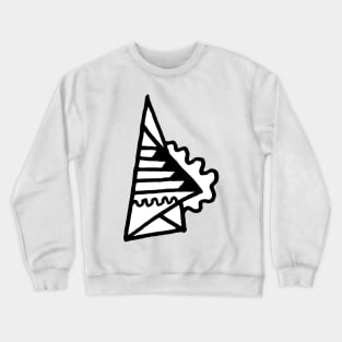 Black and White Abstract Paper Plane Doodle Art Crewneck Sweatshirt